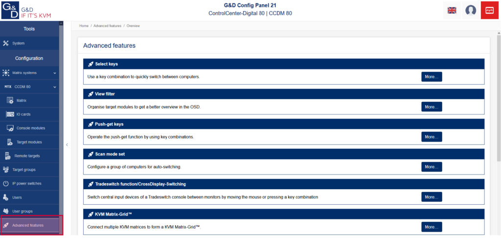 Config Panel 21: Various wizards to lead you through complex configurations