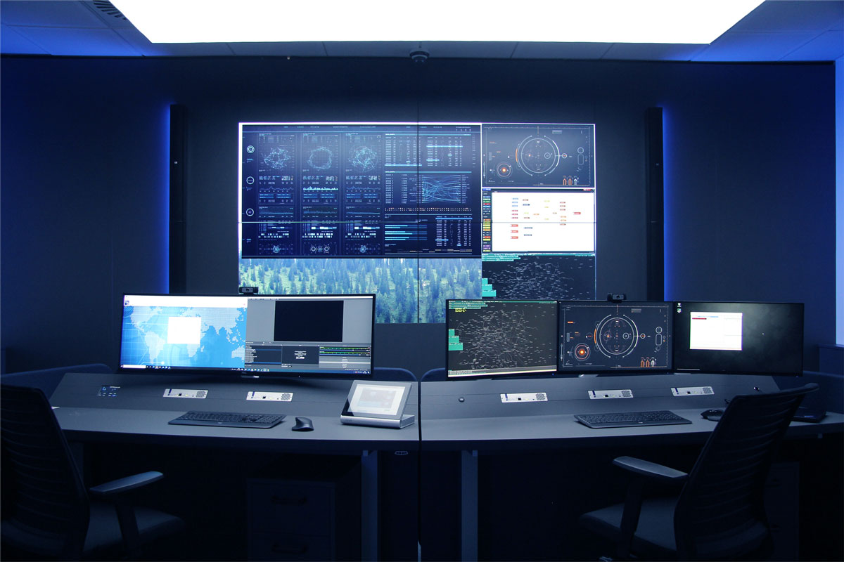 Large video wall in a control room